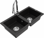 K&ouml;&ouml;givalamu koos kraaniga Mexen Mario, vaik/graniit, 82 cm x 43.6 cm x 16.1 cm, must