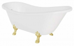 Vann, teisaldatav Besco Otylia, 160 cm x 77 cm x 69.5 cm, ovaalne, kuldne/valge