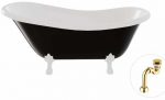 Vann, teisaldatav Besco Otylia B&W, 170 cm x 77 cm x 68.5 cm, ovaalne, valge/must