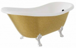 Vann, teisaldatav Besco Otylia Glam, 170 cm x 77 cm x 68.5 cm, ovaalne, kuldne/kroom
