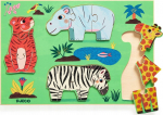 Puidust pusle Djeco African Animal, 1 cm, mitmev&auml;rviline, 12 tk