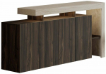 Konsoollaud Kalune Design Beliz, p&auml;hklipuu v./travertine v., 35 cm x 170 cm x 80 cm