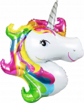 Fooliumist &otilde;hupall erikujuga Amscan Unicorn, valge v./mitmev&auml;rviline