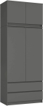 Riidekapp Akord Furniture Factory S90, grafiit v., 90 cm x 51 cm x 234 cm