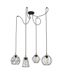 Valgusti rippuv TK Lighting Galaxy 1646, E27, 4 x 60 W, must v.