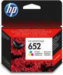 Tindiprinteri kassett HP 652, sinine v./kollane v./violetne v.