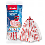 Kiudmaterjalist kangas Vileda Microfibre & Power 157919, valge v./punane v.