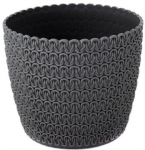 Lillepott Lamela Magnolia Jersey, plastik, &Oslash; 11 cm, must v.