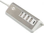 Telefoni laadija Brennenstuhl 4 x USB + USB-C, USB-C/4 x USB, valge v./h&otilde;be v., 20 W