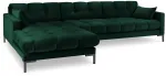 Nurgadiivan Micadoni Home Mamaia Velvet, tumeroheline v., vasak, 293 x 185 cm x 75 cm