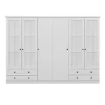 Riidekapp Kalune Design Kale Mebran 4020, valge v., 52 cm x 225 cm x 190 cm, peegliga