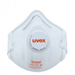 Respiraator, koos ventiiliga Uvex FFP2, valge v., 3 tk
