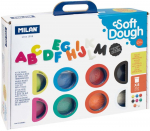 Plastiliini komplekt, koos tarvikutega Milan Soft Dough Letters, sinine/valge/must
