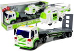 Autode komplekt, transporter Lean Toys City Service, 1:16, valge/roheline