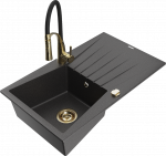 K&ouml;&ouml;givalamu koos kraaniga Mexen Cesar Aster, graniit, 77.5 cm x 47 cm x 20 cm, kuldne/must