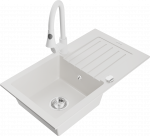 K&ouml;&ouml;givalamu koos kraaniga Mexen Pablo, vaik/graniit, 75.2 cm x 43.6 cm x 16.1 cm, valge