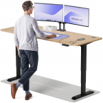 Arvutilaud reguleeritava k&otilde;rgusega Desktronic HomePro, 200 cm x 80 cm, 63 - 128 cm, must v./bamboo v.