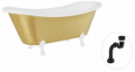 Vann, teisaldatav Besco Amelia Glam, 190 cm x 77 cm x 69 cm, ovaalne, kuldne/valge