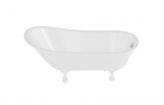 Vann, teisaldatav Besco Olaya, 160 cm x 68 cm x 68 cm, ovaalne, valge/kroom