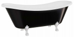 Vann, teisaldatav Besco Amelia B&W, 190 cm x 77 cm x 69 cm, ovaalne, valge/must