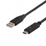 Laadimisjuhe Deltaco Baltic, USB Type A/USB Type-C, 150 cm, must