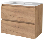 Vannitoakapp valamuga Sanibell Basicline, whiskey oak v., 45.6 cm x 81 cm x 67 cm