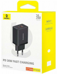 Telefoni laadija Baseus Cube, USB Type-C/1 x USB Type-A, must v., 30 W