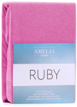 Voodilina Restilo Ruby, fuksia (magenta), 220 x 240 cm/200 x 240 cm, kummiga