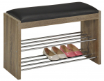 Pink jalatsiriiuliga Home4you Beno, must v./tumepruun v., 79.5 cm x 30 cm x 50 cm