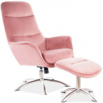 Tugitool Nixon Velvet 52, roosa v., 50 cm x 68 cm x 110 cm