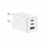 Telefoni laadija Baseus GaN5 Pro, 2 x USB Type C /USB-A, valge v., 65 W