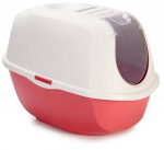 Suletud kassitualett Karlie Smart Cat 522705, valge v./&otilde;rnroosa v., suletud, 52 cm x 39 cm x 41 cm