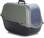 Suletud kassitualett Beeztees Romeo Eco 400530, must v./hall v., suletud, 57 cm x 39 cm x 41 cm