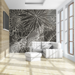 Fototapeet Artgeist Black And White Floral Background FTNT1232SAM, 270 cm x 343 cm