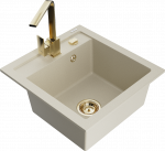 K&ouml;&ouml;givalamu koos kraaniga Mexen Vito, graniit, 49 cm x 52 cm x 21 cm, kuldne/beež