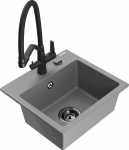 K&ouml;&ouml;givalamu koos kraaniga Mexen Milo Duo, graniit, 43.5 cm x 41 cm x 17.1 cm, must/hall