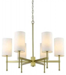 Valgusti rippuv CosmoLight Denver P06970BR-WH, E14, 6 x 40 W, valge v.