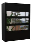 Riidekapp ADRK Florento 150, must v., 58 cm x 150 cm x 200 cm, peegliga