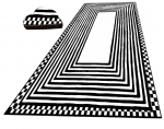 Koridorivaip Conceptum Hypnose Colm 286CHL6525, valge/must, 300 cm x 80 cm