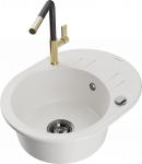 K&ouml;&ouml;givalamu koos kraaniga Mexen Kevin, graniit, 58.6 cm x 45.8 cm x 19 cm, white+black/gold