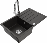 K&ouml;&ouml;givalamu koos kraaniga Mexen Bruno Elia, graniit, 79.5 cm x 49.5 cm x 20 cm, kuldne/kroomi/must