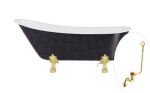 Vann, teisaldatav Besco Olaya Glam, 160 cm x 68 cm x 68 cm, ovaalne, kuldne/grafiit