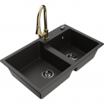 K&ouml;&ouml;givalamu Mexen Tomas, graniit, 80 cm x 50 cm x 19 cm, kuldne/must