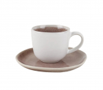 Tass alustassiga Domoletti Rose velvet, valge v./roosa v., 0.220 l