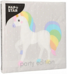 Pabersalvr&auml;tikud Pap Star Party Edition Unicorn, 33 cm x 33 cm, hall v., 20 tk