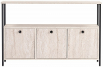 Konsoollaud Nordure Solace, must v./travertine v., 30 cm x 120 cm x 77 cm
