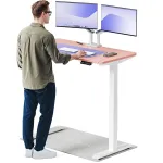 Arvutilaud reguleeritava k&otilde;rgusega Desktronic HomeOne 828 840, 120 cm x 60 cm, 119 cm, valge v./roosa v.