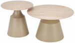 Kohvilaudade komplekt Zurich, ka&scaron;miir v./travertine v., 50 - 70 cm x 70 cm x 42 - 49 cm, 2 tk