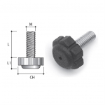 M&ouml;&ouml;bli tugi Haushalt, 0.8 cm, &Oslash; 2.2 cm, must, 4 tk