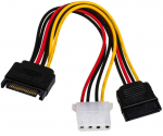 Adapter Akyga AK-CA-32 SATA / Molex female, SATA male, 0.15 m, mitmev&auml;rviline